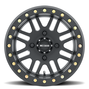 Aluminum Wheels 14x10 MR406 Beadlock UTV Bolt Pattern 4 On 156 Offset -2 Lip Size 3.43 Matte Black MB Method